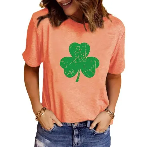 Women's T-shirt Short Sleeve T-Shirts Printing Streetwear Shamrock