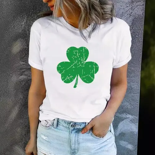 Women's T-shirt Short Sleeve T-Shirts Printing Streetwear Shamrock