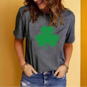 Women's T-shirt Short Sleeve T-Shirts Printing Streetwear Shamrock