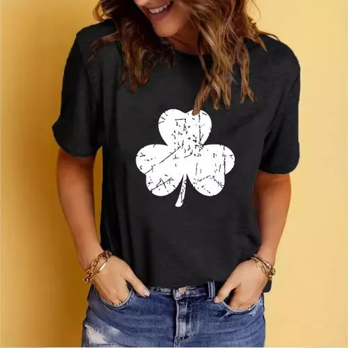 Women's T-shirt Short Sleeve T-Shirts Printing Streetwear Shamrock