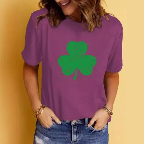 Women's T-shirt Short Sleeve T-Shirts Printing Streetwear Shamrock