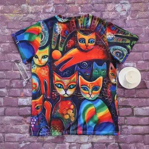 Women's T-shirt Short Sleeve T-Shirts Simple Style Cat