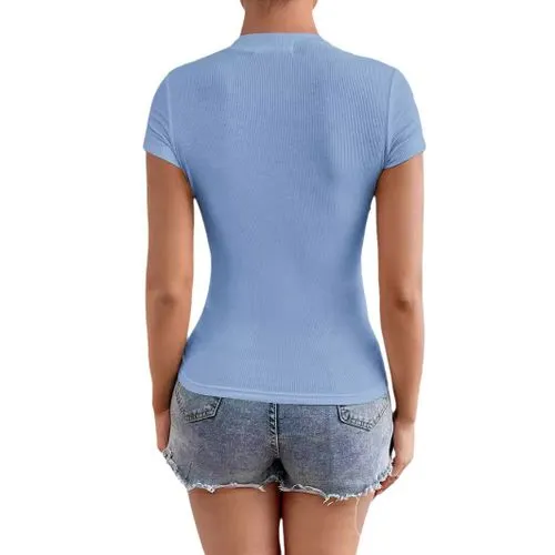 Women's T-shirt Short Sleeve T-Shirts Simple Style Solid Color