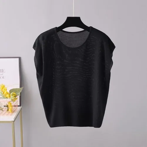 Women's T-shirt Sleeveless T-shirts Elegant Solid Color