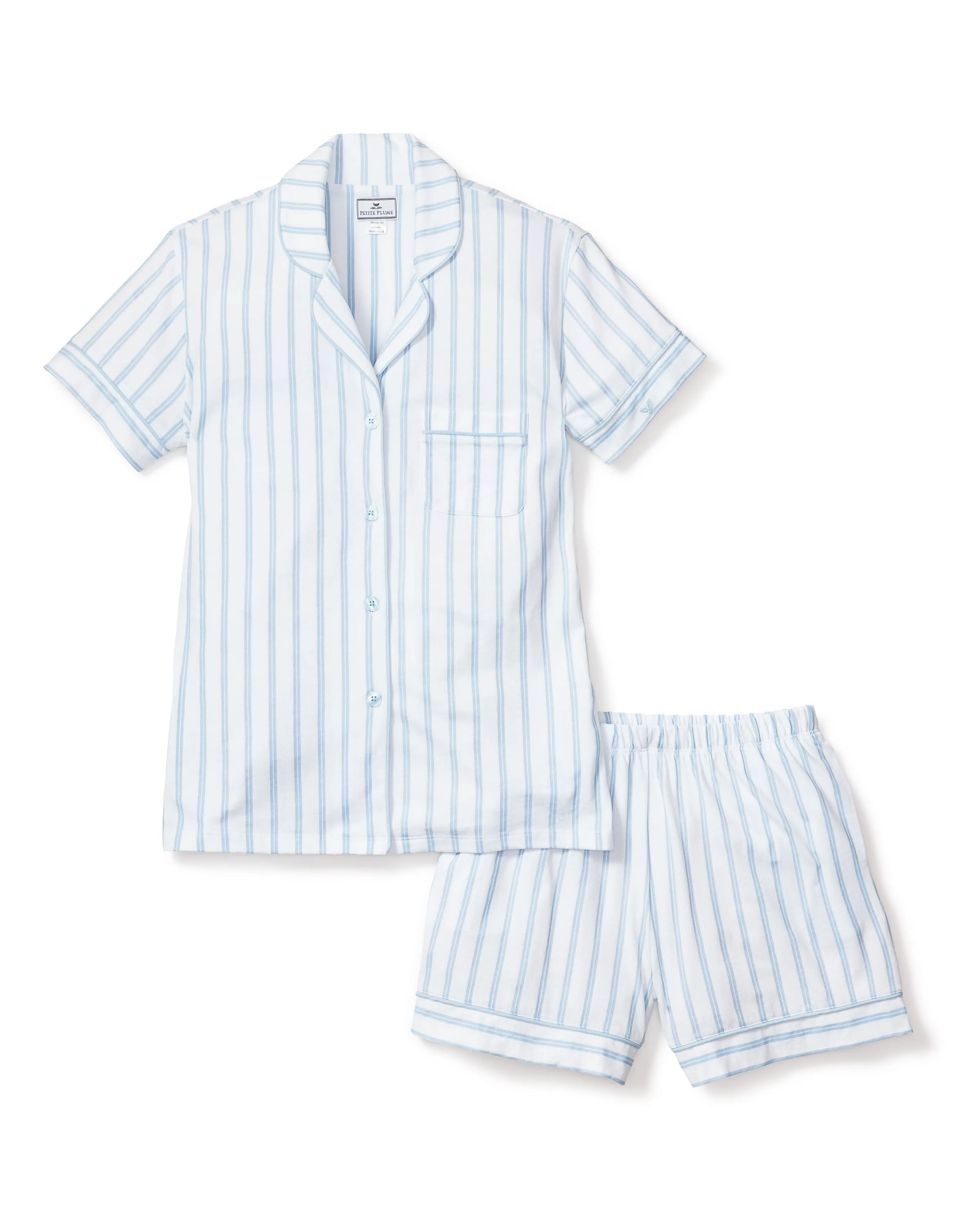 Women's Pima Pajama Short Set | Periwinkle Stripe