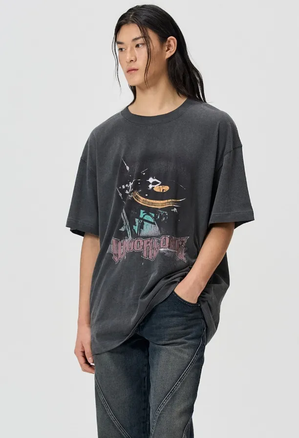 WOOALONG  |Unisex Street Style Logo T-Shirts