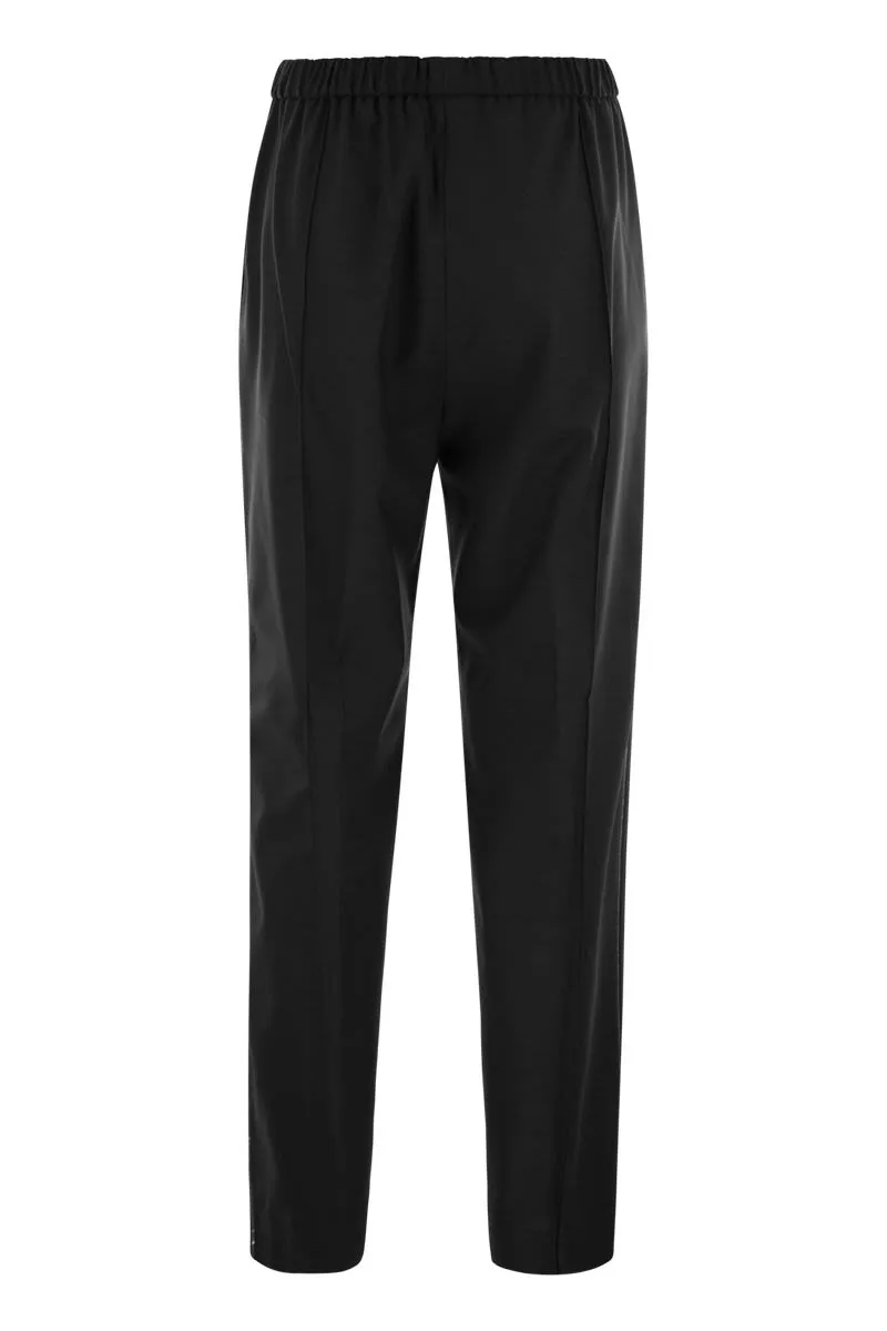 WOOL JOGGING TROUSERS WITH SHINING DETAIL