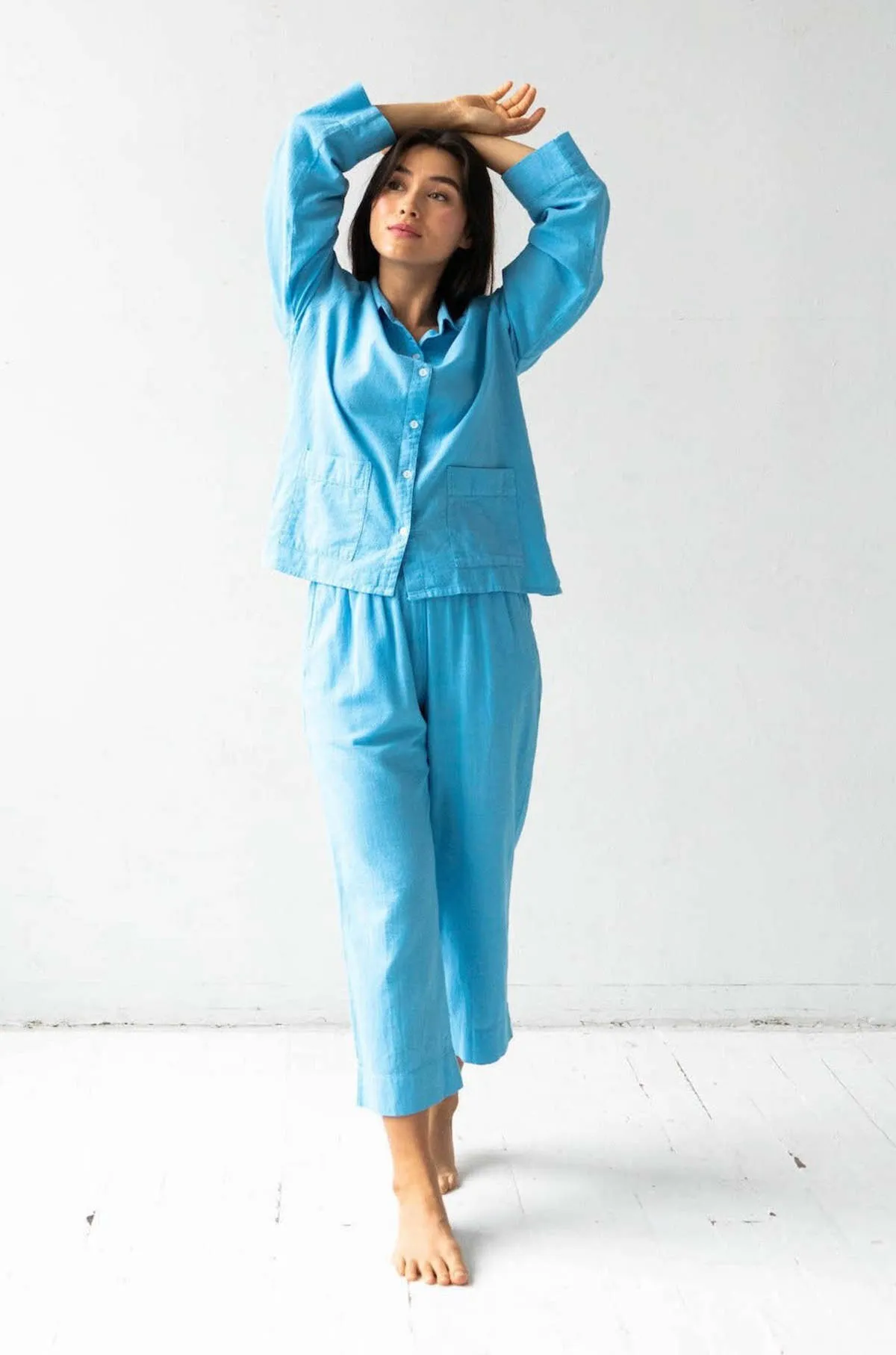 Woven Patch Pocket Pajamas