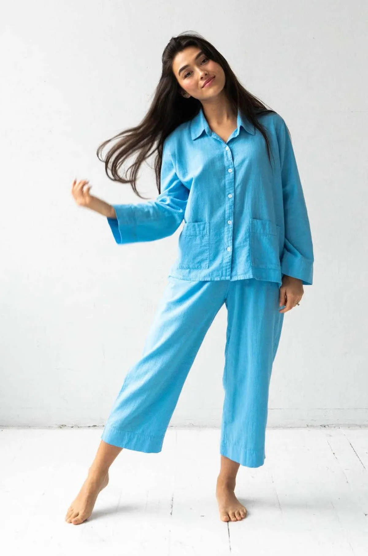 Woven Patch Pocket Pajamas