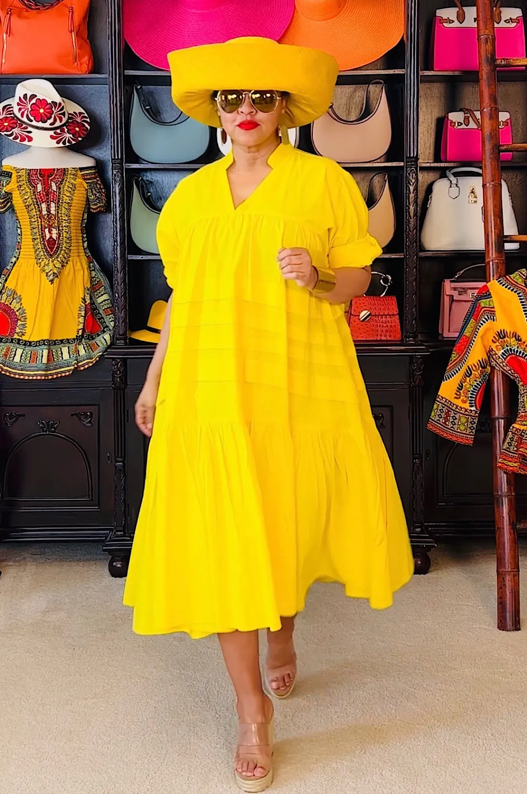 Yellow Oversized Loose Fitting Dress